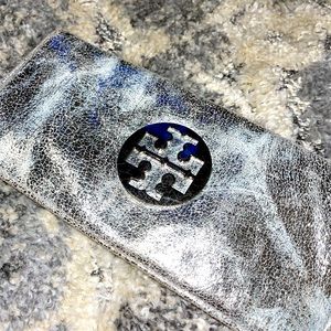 Silver Tory Burch Clutch Bag